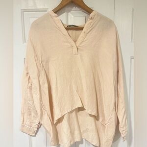 Peach Button-Up Women's Top